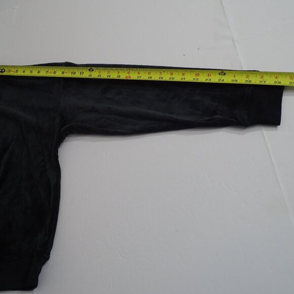 Avia Black Quarter Zip Athletic Pullover Soft Velour Jacket Women L 12 14 - Picture 7 of 9